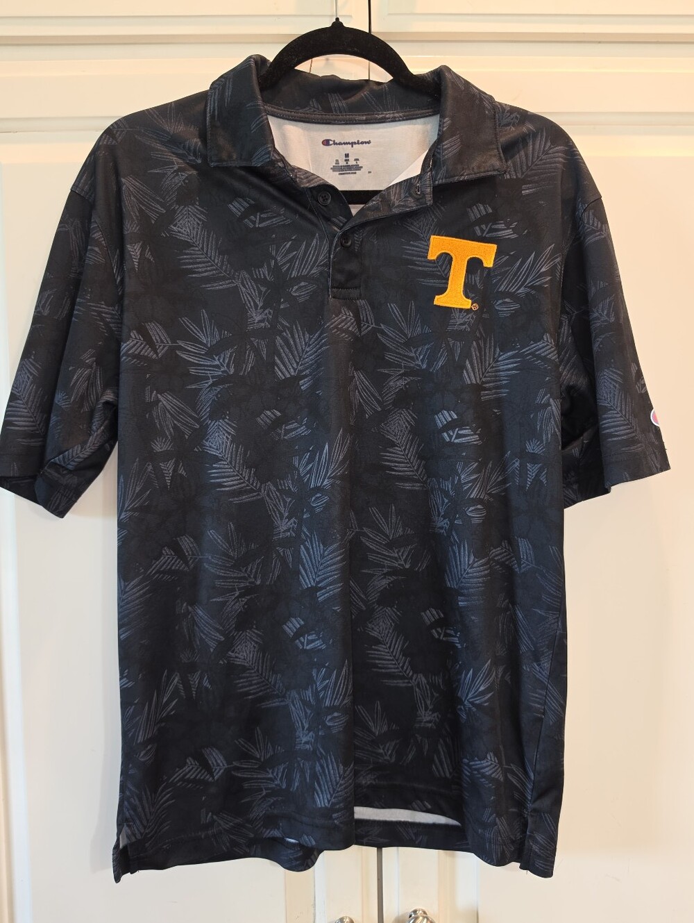 Tennessee Volunteers Champion Black Palm Print Polo